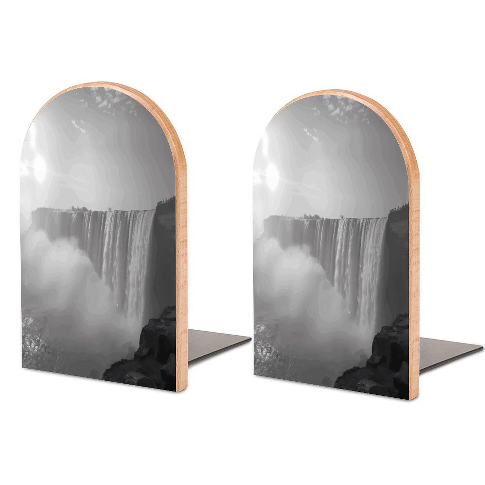 Niagara Falls Bookend for Shelves Unique Book End Sturdy Books Holder Heavy Duty Wooden Bookends Support Non-Slip Book Organizers Decorative Modern Bookend Holder for Home