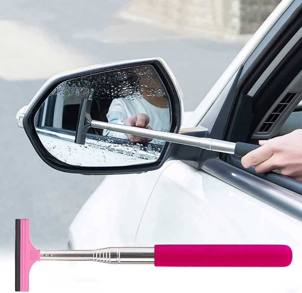 Side Mirror Squeegee, 2 PCS Car Mirror Squeegee, Retractable Car Rearview Mirror