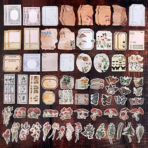Draupnir 200Pcs Vintage Scrapbooking Stickers Paper Pack - Image 4