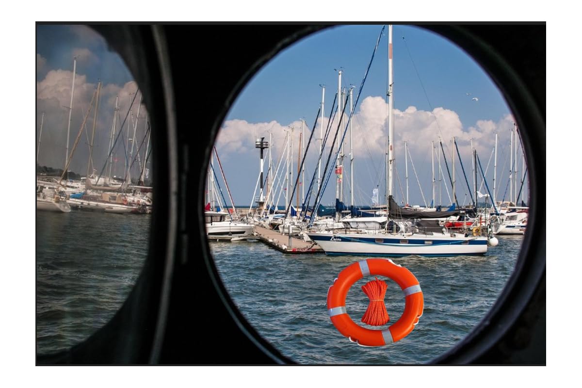CG94 - Bouée de sauvetage annulaire Plus Haut Flottant Réglementaire Mt.30 Bateaux de plaisance