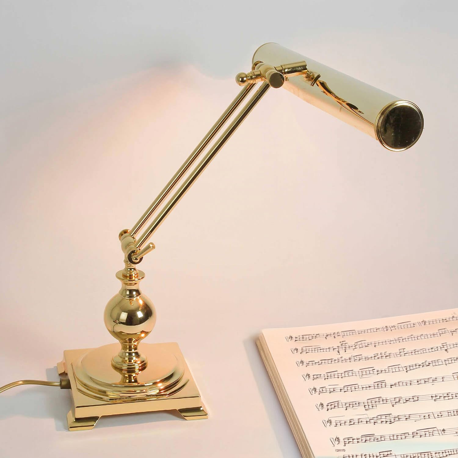Licht-Erlebnisse Esclusivo Pianoforte Dorato con 24 CARATI PIANOLAMPE 1x E14 fino da 40 Watt lampada da Scrivania Luce da tavolo PIANOFORTE pianoforte