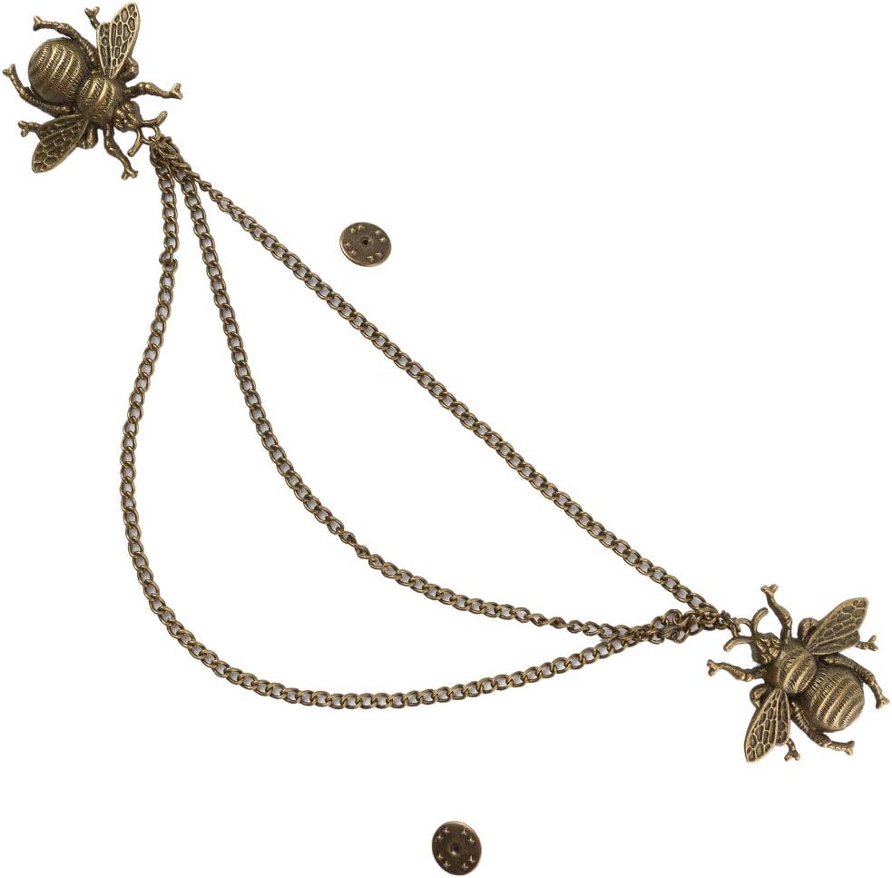 Collar Chain Brooch Shirt Clip Lapel Pin Costume Accessory