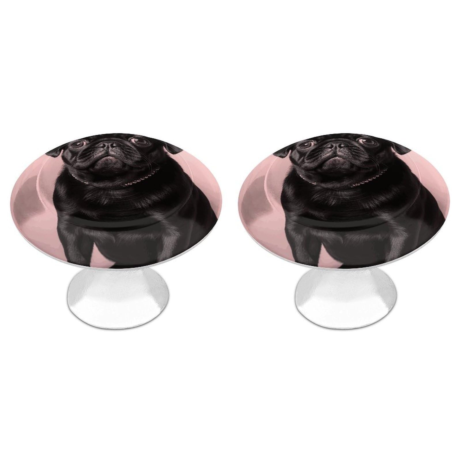Btcowzrv Style Cute Black Pug 2 Pack Cabinet Knobs Drawer Pulls