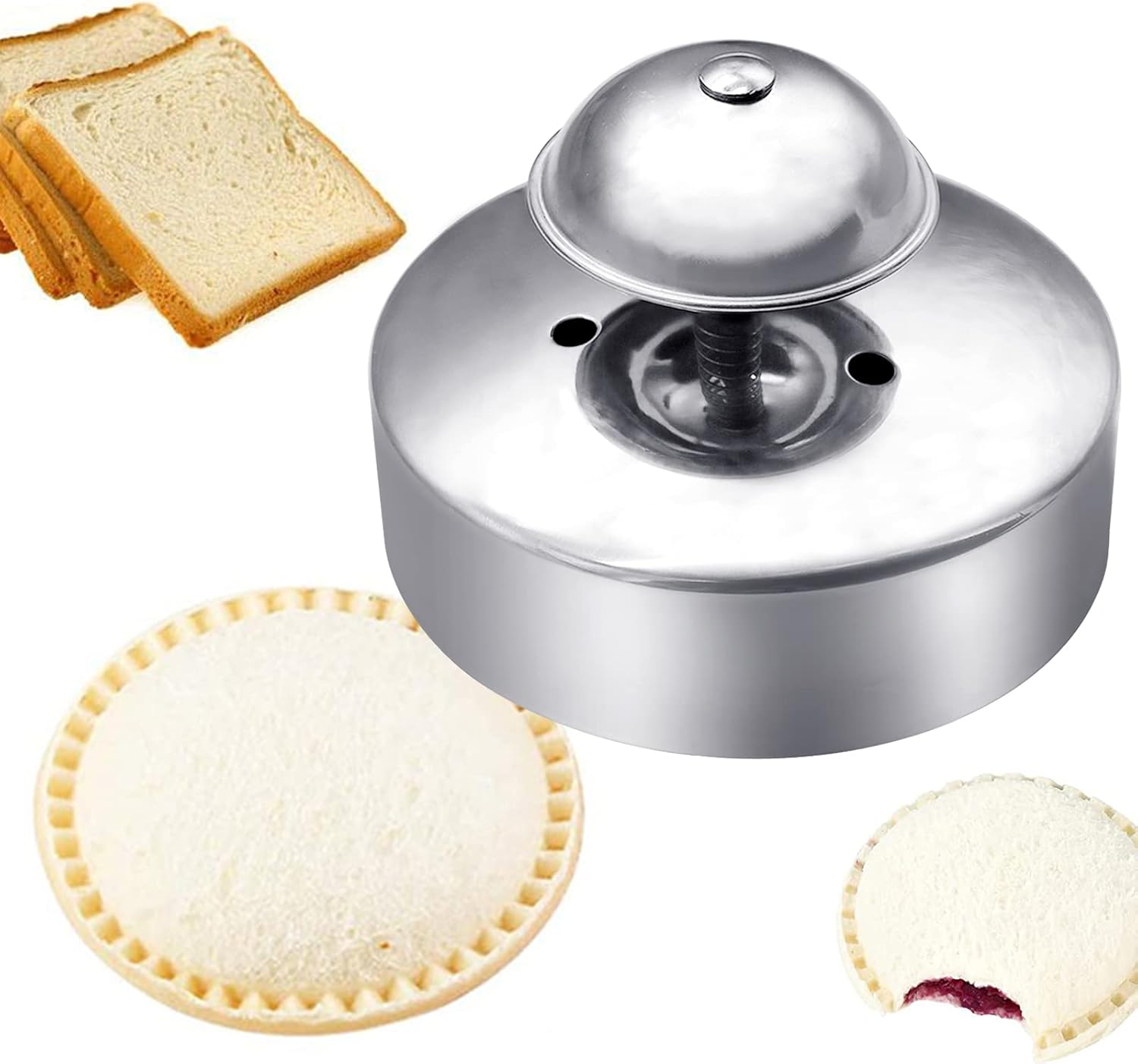 Sandwich Cutter and Sealer for Kids Hioph Uncrustables Sandwich Maker, FoodGrade 304 Stainless
