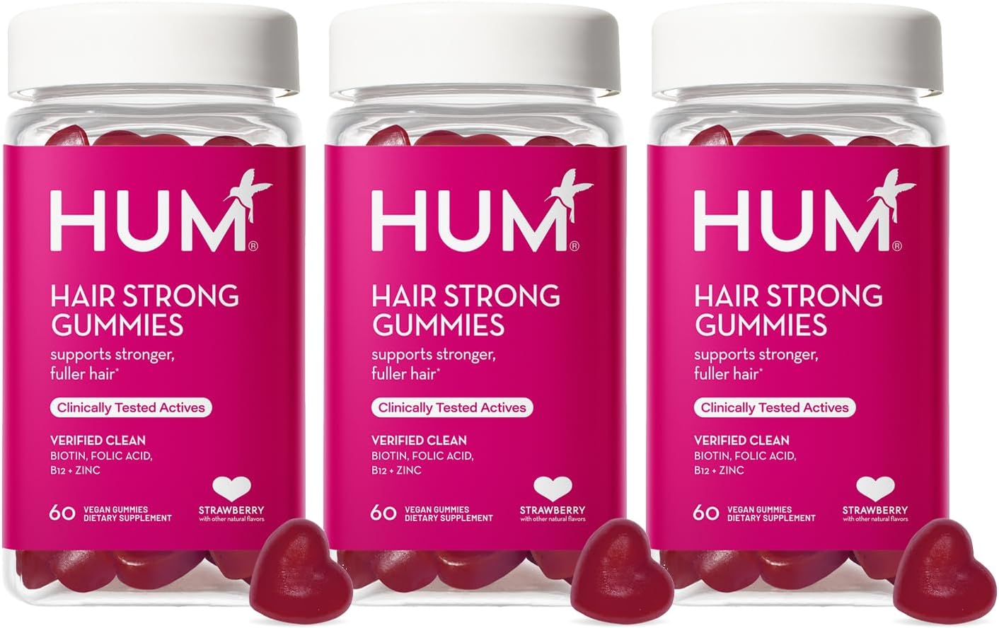 Hair Strong - Daily Gummies With Biotin To Combat Loss & Thinning Fo Ti, Folic Acid, Zinc, Vitamin B12 Paba Support Healthy Hair, Skin And Nails (180-Count)