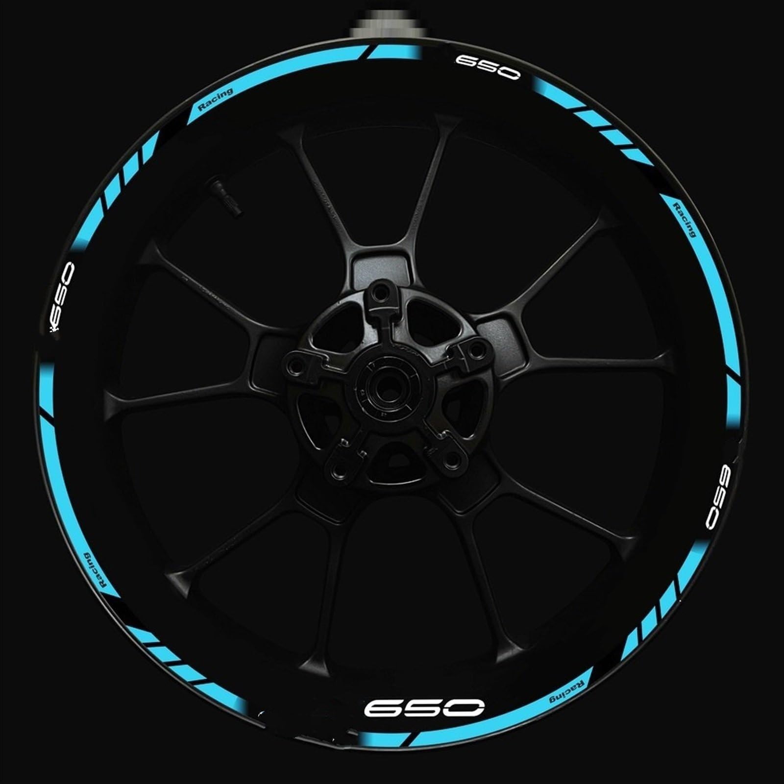 Front and Rear Wheel Hub Decal Set Improved Decoration for Kawasaki for Z650 Motorcycle Rim Stickers(Color19)