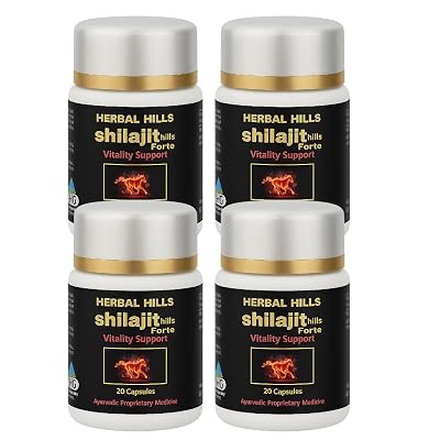 Herbal Hills Shilajithills Capsules, (20 Capsules Pack) | Supports Vitality, Strength & Wellness | Shilajit Supplement F
