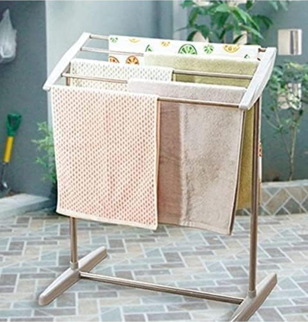 Zerolex Mobile Towel Rack Stainless Steel Foldable Cloth Dryer Stand Double Rack Cloth Stands Drying Clothes,Multi-Functional Mobile Foldable Balcony Towel Stand Indoor and Outdoor, Drying Holder (B0DBH6DRCC) Amazon Price History, Amazon Price Tracker