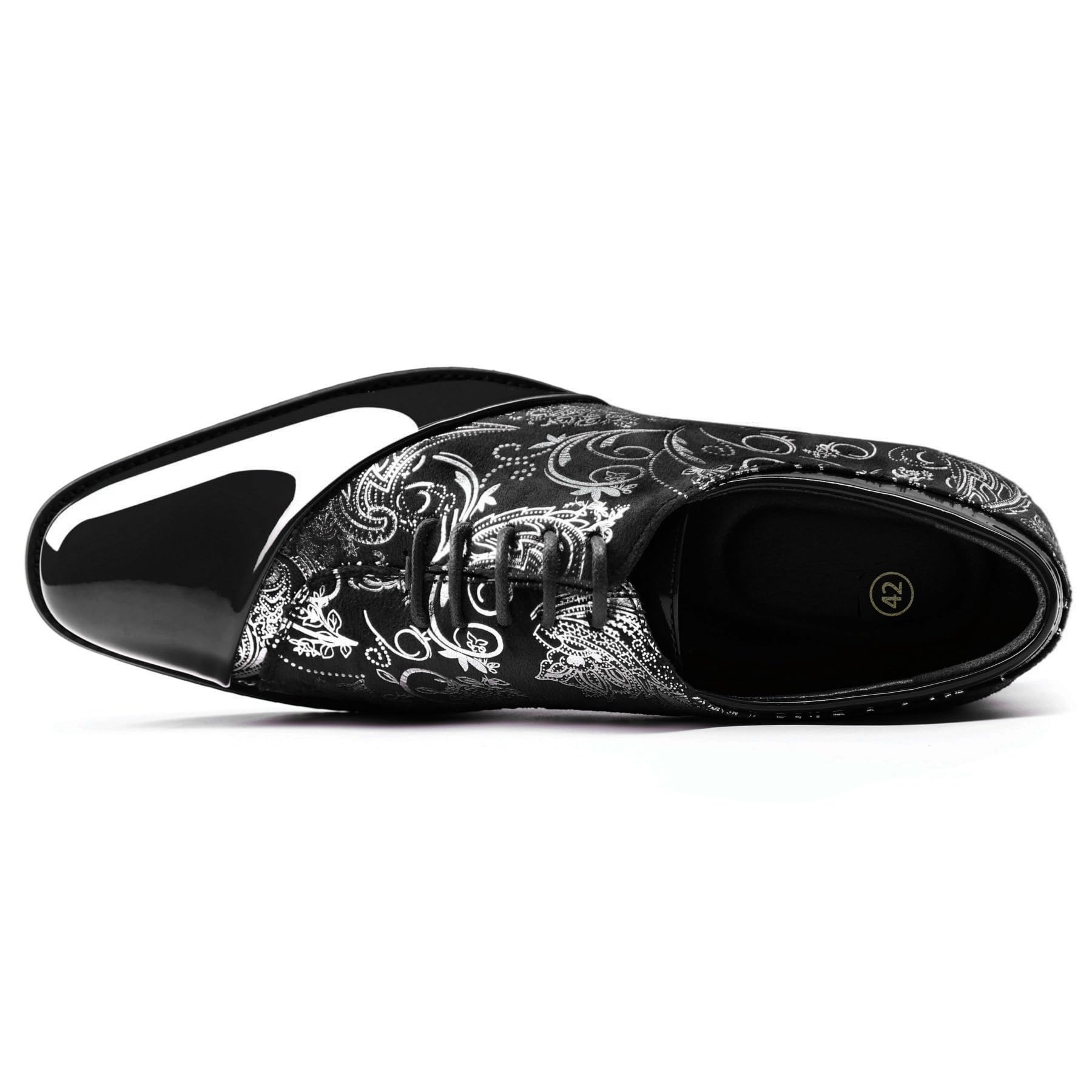 Allthemen Chaussures Homme Ville Lacets Jacquard Derby Business Élégant Oxford Smoking Classiques Mariage Soiree