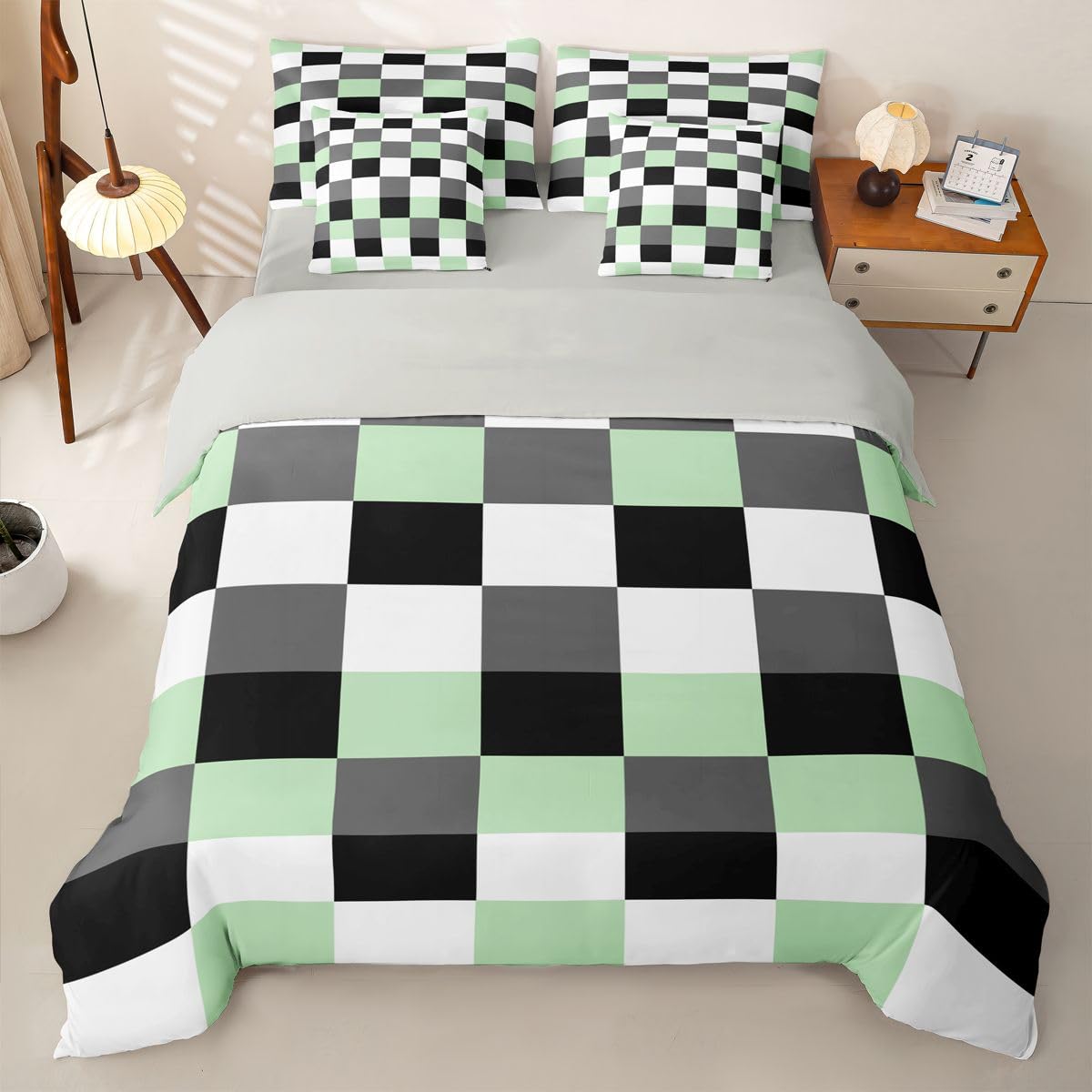 Homewish Geometrisch Schick Bettwäsche Set 7teilig 220x240