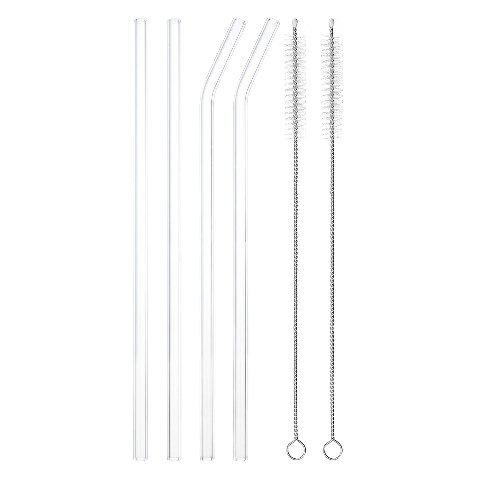 Uxcell Reusable Glass Straws 4-Pack – 8 Inch Long, 6mm Wide With Cleaning Brush, For Bubble Tea, Cocktails, Drinks - View #8