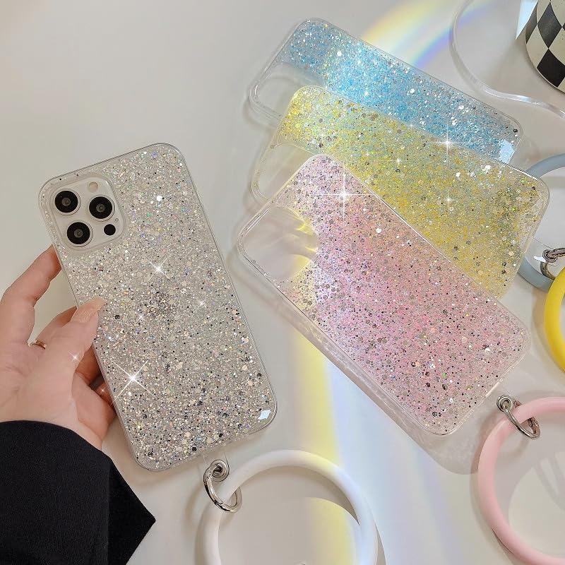 Miniatura 4 de for Samsung Galaxy A32 5G Case Luxury Fashion for Women Girls Design Cute Bling Glitter Soft Slim Protective Silicone Cover with Round Bracelet