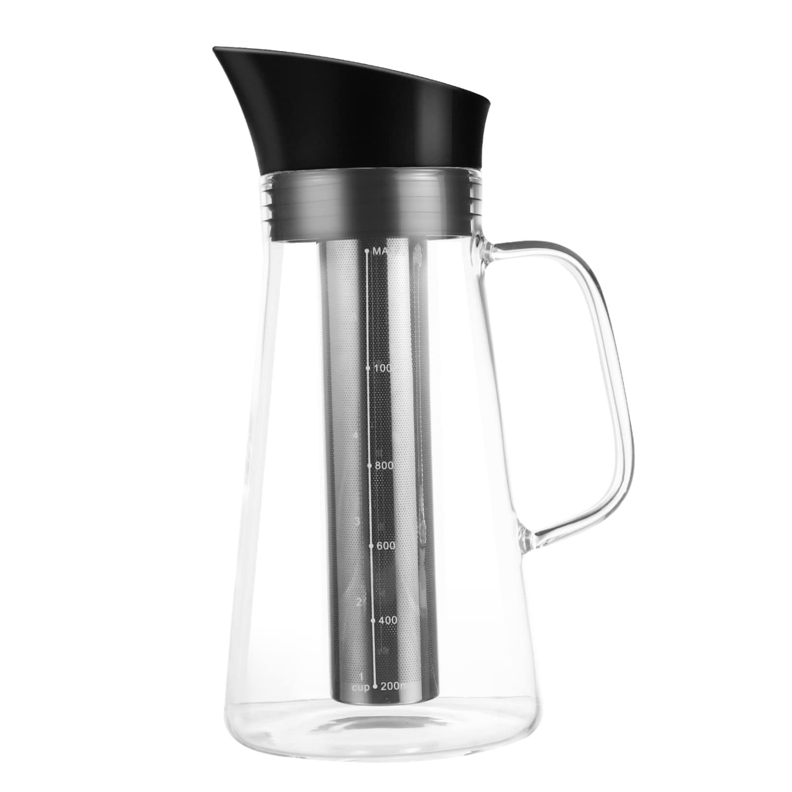 1Pc Large Capacity Glass Coffee Pot with Filter Cold Brew Maker for Tea Coffee Multi Functional Easy to Clean for Home Office Use
