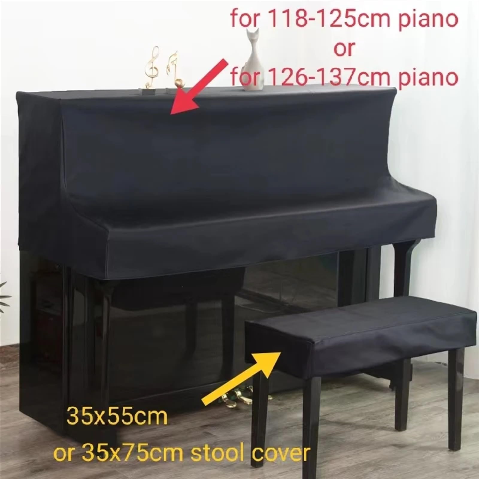 Semplice e lussuosa copertura for pianoforte, lavabile senza lavaggio, in tessuto scientifico tecnologico, mezza for(White,Height 126-133 piano)