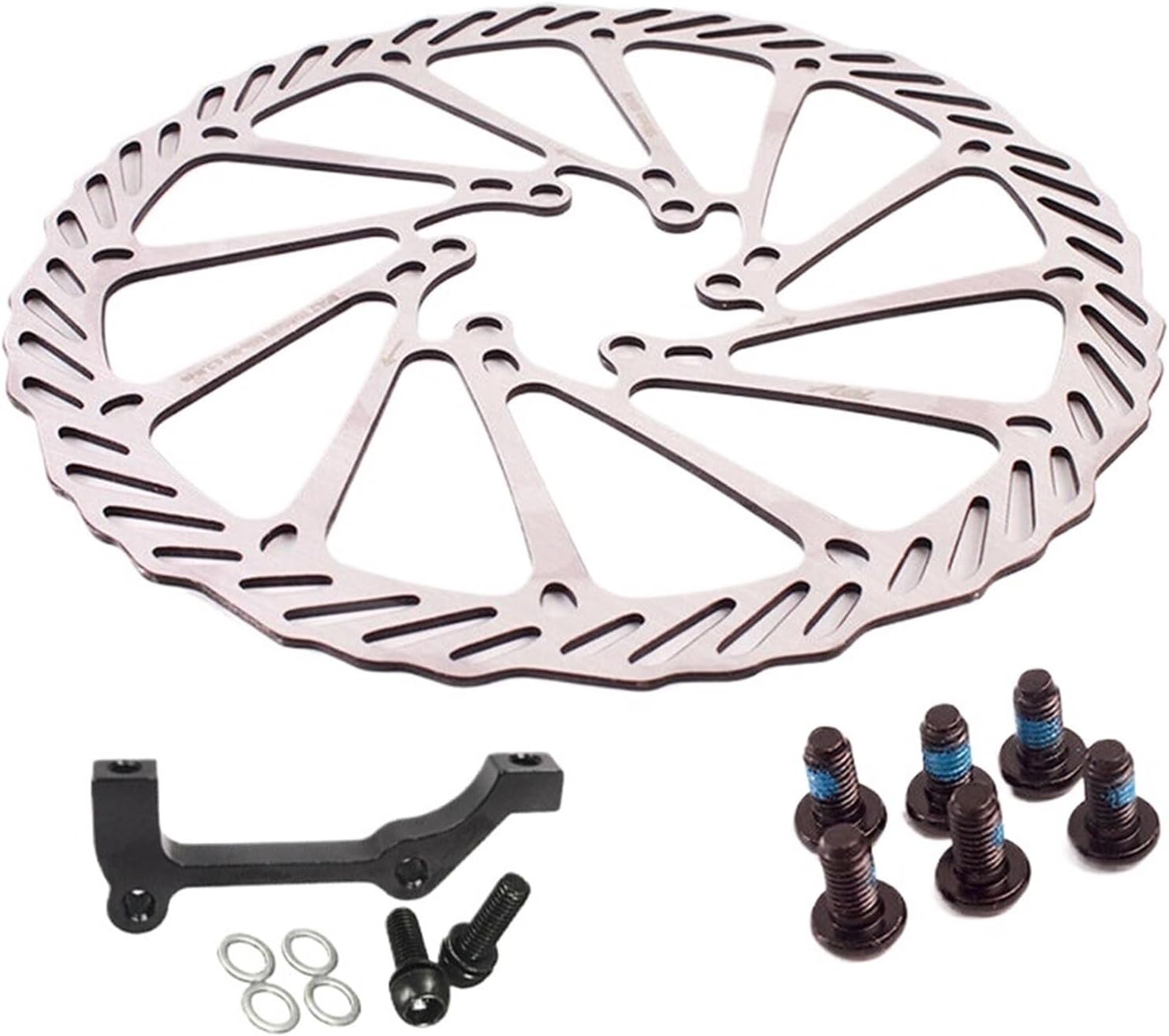 Bicycle Brake Rotor 160/180/203mm Bike Hydraulic Disc Brake Rotors Stainless Mtb Rotor with PM IS Adapter Bike Accessories(180-IS Adapter Rear)