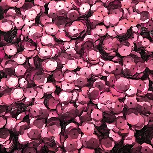 8mm Cup Sequins Orchid Pink Matte Metallic Medium Hole Made in USA