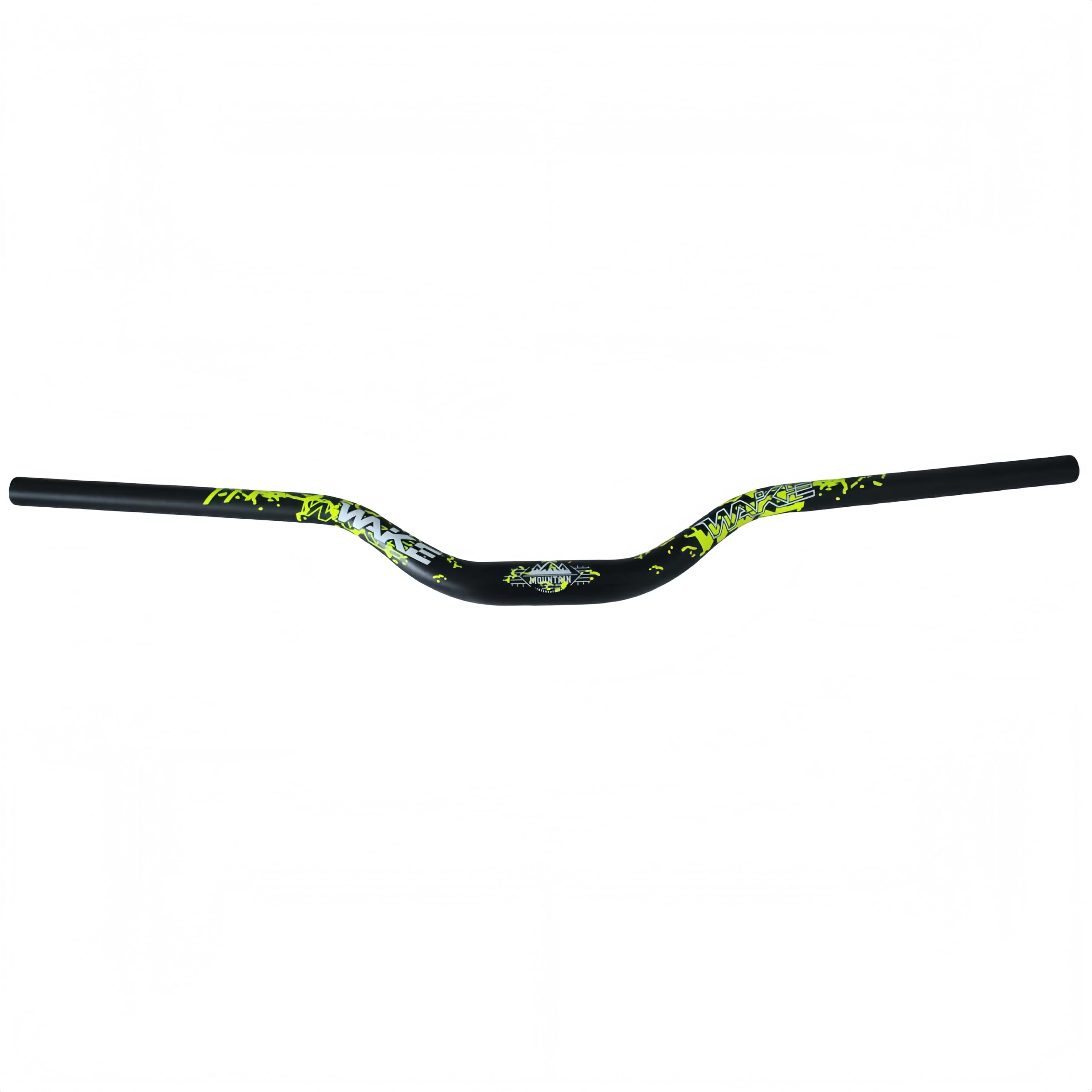 Trkimal Ο31.8 mm Road MTB Mountain Bike Bicycle Extra Long 720 mm Handlebar 55 mm Riser Bar for Downhill Cycling Racing Off-Road MTB, BMX (Black + Green)