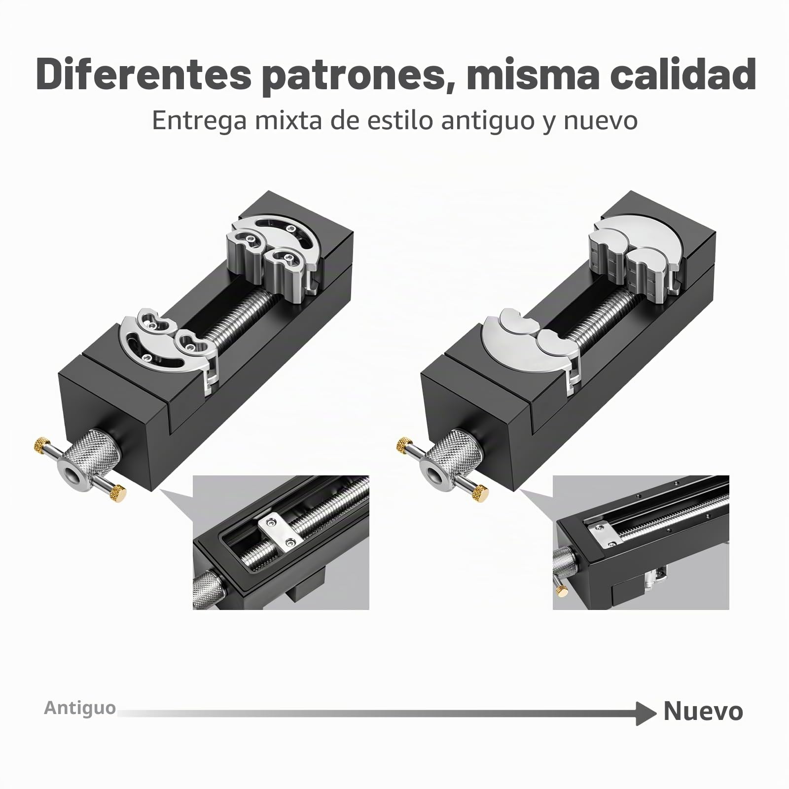 WhiteRhino Tornillo fractal inteligente – mini-tornillo de banco autoajustable con 6 mandíbulas independientes para formas irregulares – tornillo de taladro para bricolaje, joyería & reparaciones