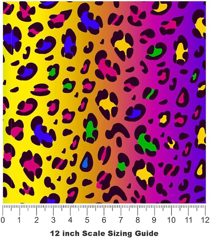 Rwraps Rainbow Leopard Gloss Vinyl Film Wrap 59in x 10ft Vinyl Vehicle Car Film Sheet Roll