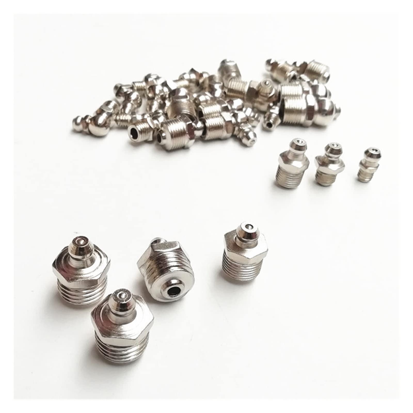 Zestaw mosiężnych smarowniczek, 10 szt. Uniwersalnych złączek do smarownic M6-M12 0/45/90 stopni Gwint zewnętrzny Złączka Zerk(M12 X 1 Straight)