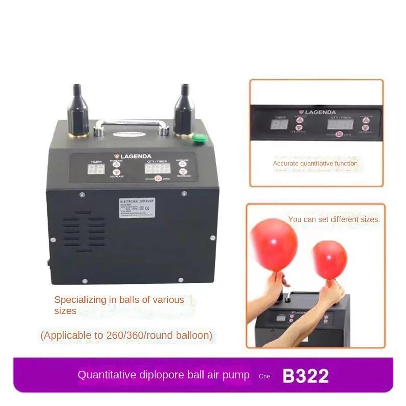 Elektrische Ballonpumpe B322 für den Heimwerkergebrauch(MODEL 5)