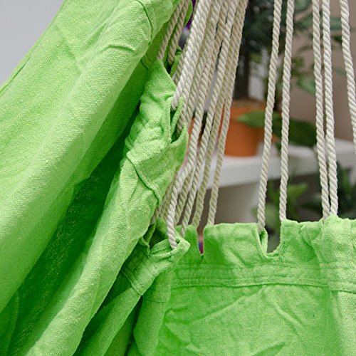AMANKA XXL Hängesessel Grün 185x130 cm belastbar bis 150kg - robust, wetterfest & gemütlich – ideal zum Lesen & Entspannen – Schwebesessel für Garten, Balkon & Terrasse - Outdoor Hängestuhl