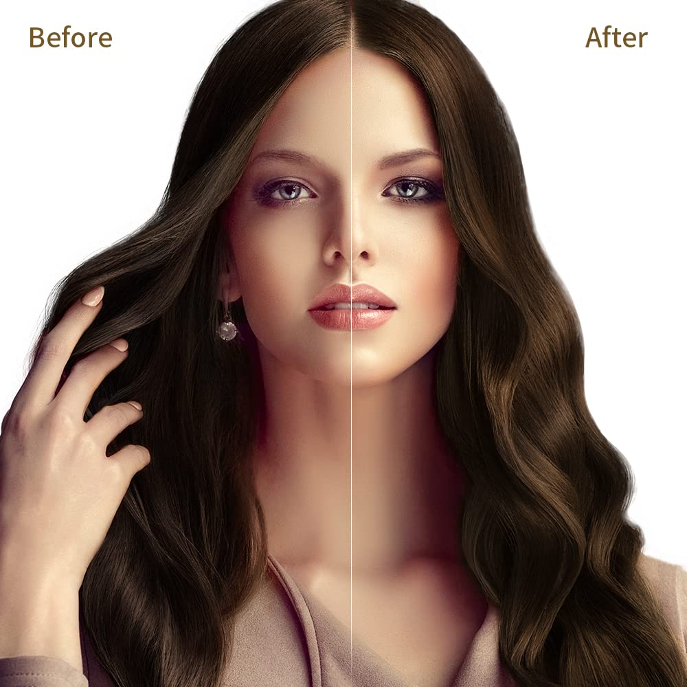 Instant Hair Color Shampoo Chestnut Brown Hair Dye Shampoo for Women & Men 3 in 1- Herbal Ingredients Coloring Shampoo in Minutes 500ML