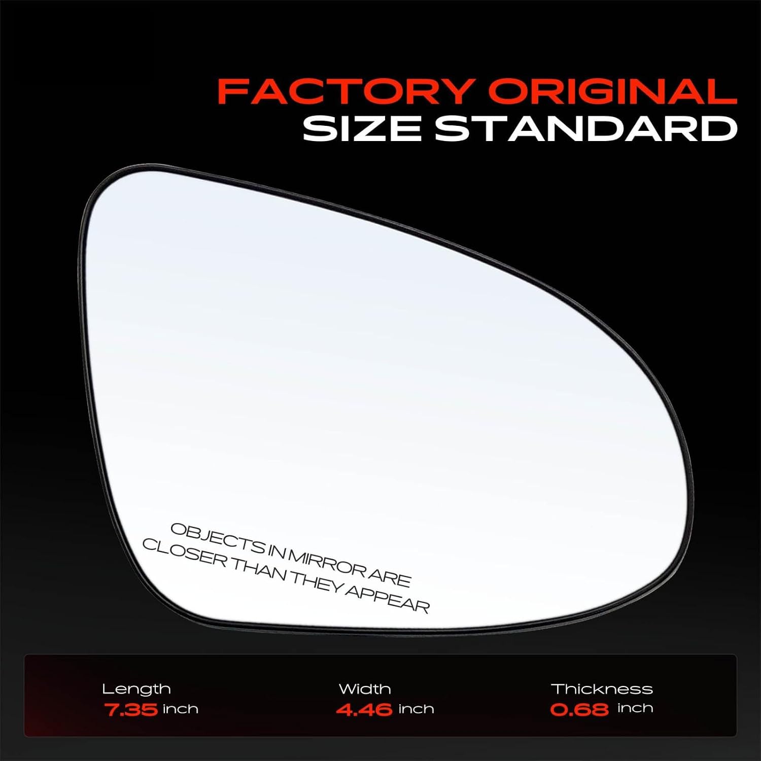A-Premium Right Passenger Side Non-Heated Mirror Glass with Backing Plate image 4