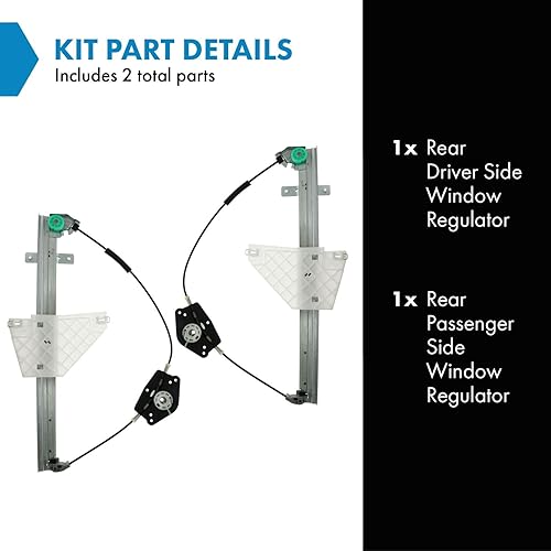 Miniatura 632 de TRQ Juego de elevalunas manual para el lado del conductor y del pasajero compatible con Chevrolet Tracker 1998 1989-1997 Geo 1989-1998 Suzuki