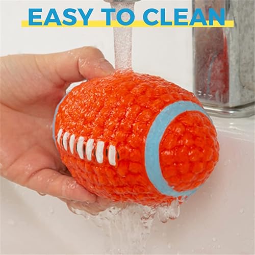 Miniatura 4 de Luoxinseh Juguete inmortal para masticadores agresivos, juguete de fútbol chirriante, pelotas chirriantes indestructibles para perros, juguete