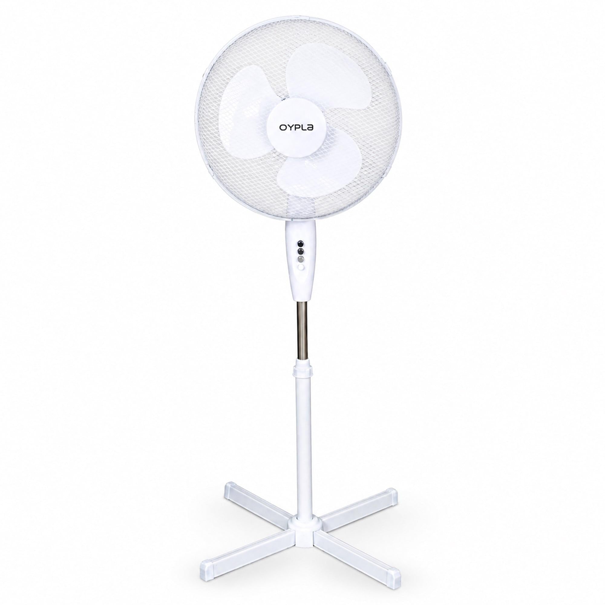 Oypla White Electrical 16" Oscillating Pedestal Electric Cooling Fan