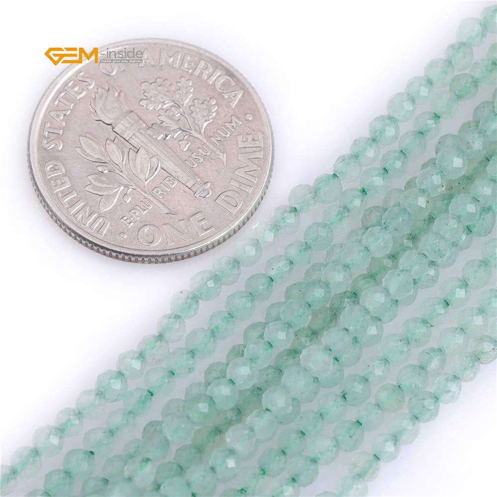 GEM-Inside 2mm Natural Stone Green Aventurine Faceted Spacer Small Beads for Jewelry Making 15" - Image 3