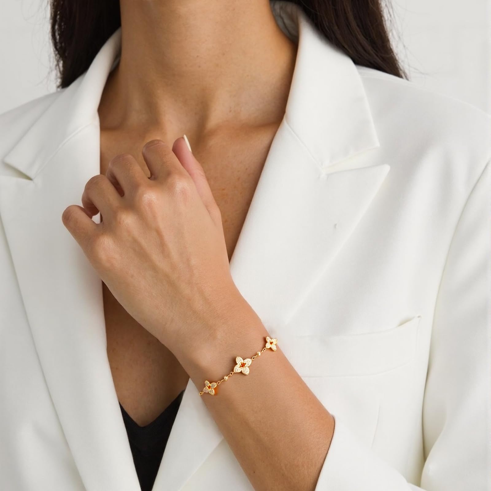 Armband Damen Gold 18k Vergoldet Armband Damen Valentinstag Muttertag Geburtstags Weihnachten Geschenk für Sie Frauen Freundin mama