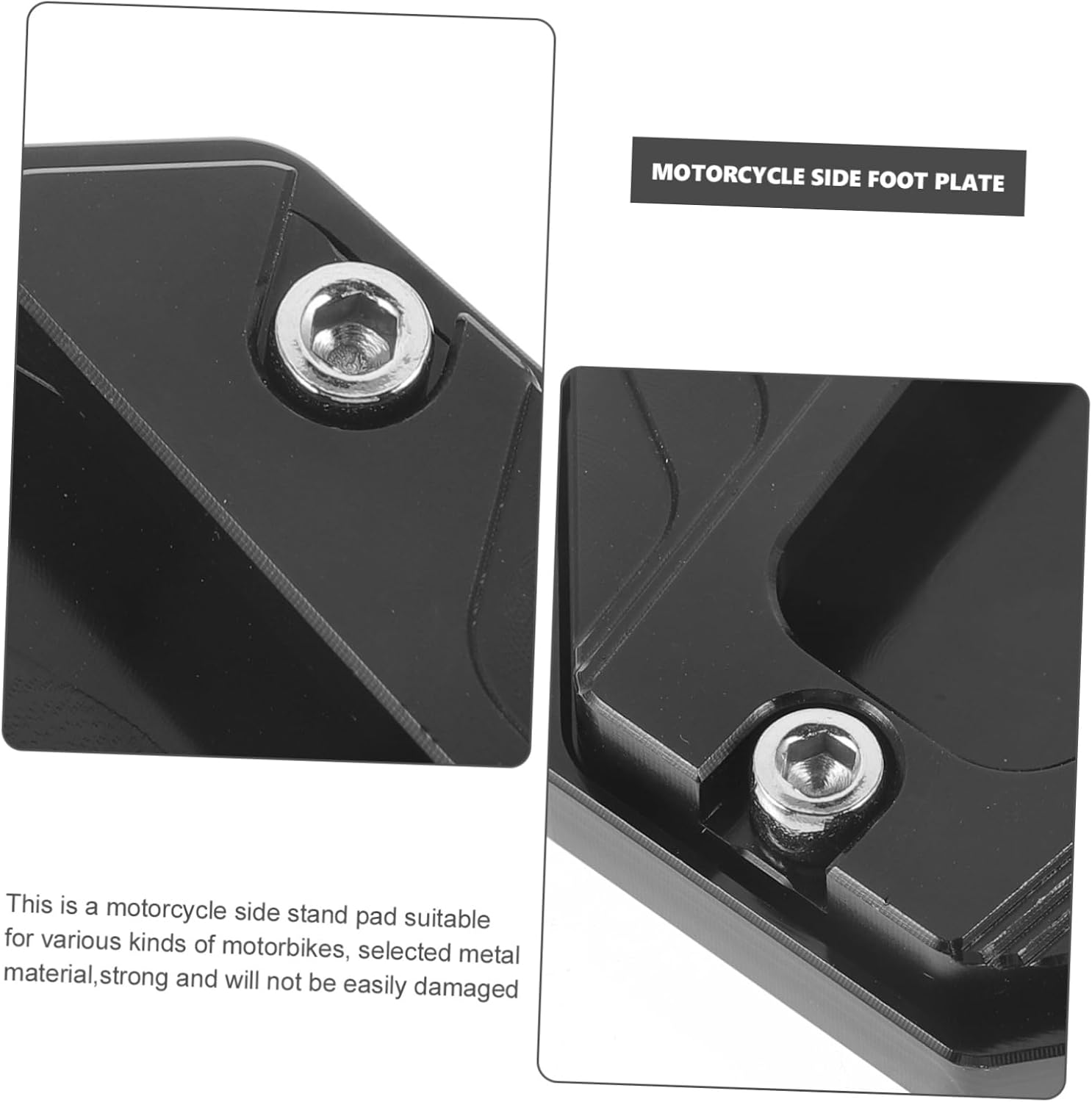 Kickstand Foot Motorcycle Pad Non-slip Side Stand Plate for Motorbike Aluminum Motorbike Accessory Raised Edges