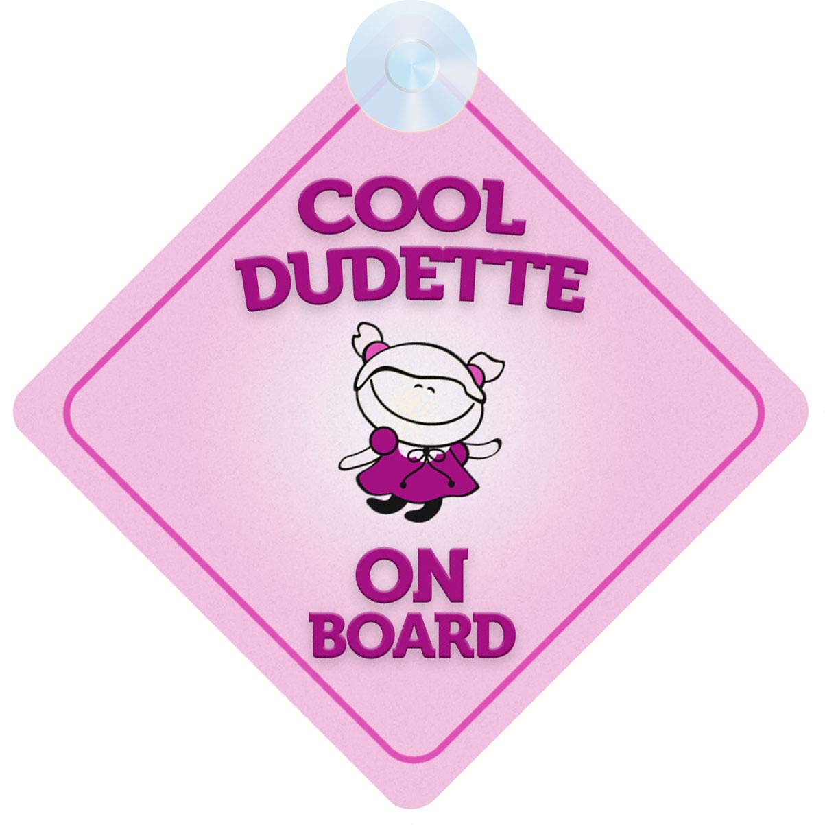 Qg Ltd Girls Cool Dudette On Board Car Sign For Children/Baby Non Personalised Character Theme