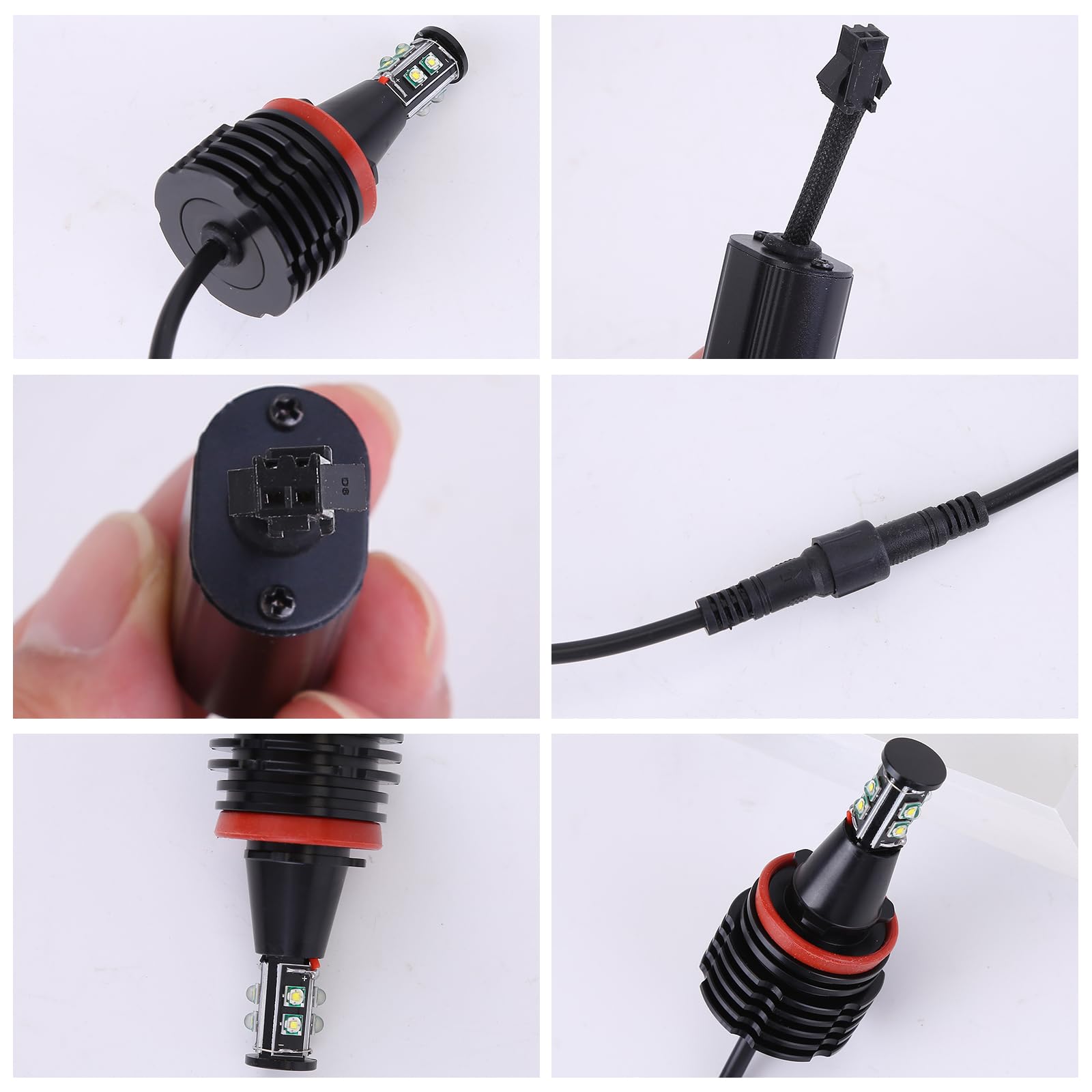 2x Angel Eye Scheinwerfer 12V 40W 7000K Kompatibel für E90 E91 E92 E93 E60 E61 E70 E71 003584ZIZ01A H8 LED Angel Eyes LED Marker Lichter, Angel Eye Scheinwerfer Standlicht