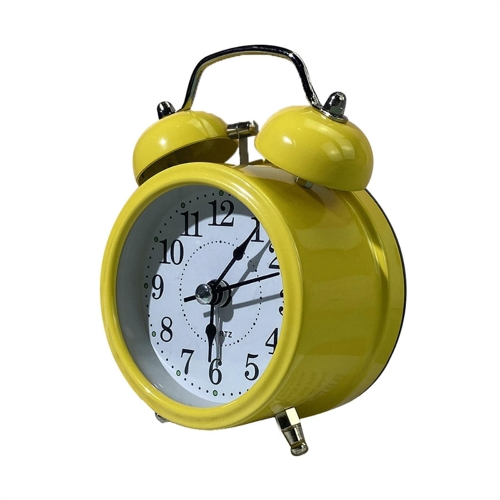 J9V4G6S3B5 Desk Clock Retro Loud Alarm Clock, Double Bell Battery Powred Bedside Desk Ornament for Home Classroom Decoration Present analogue alarm clock(Yellow)