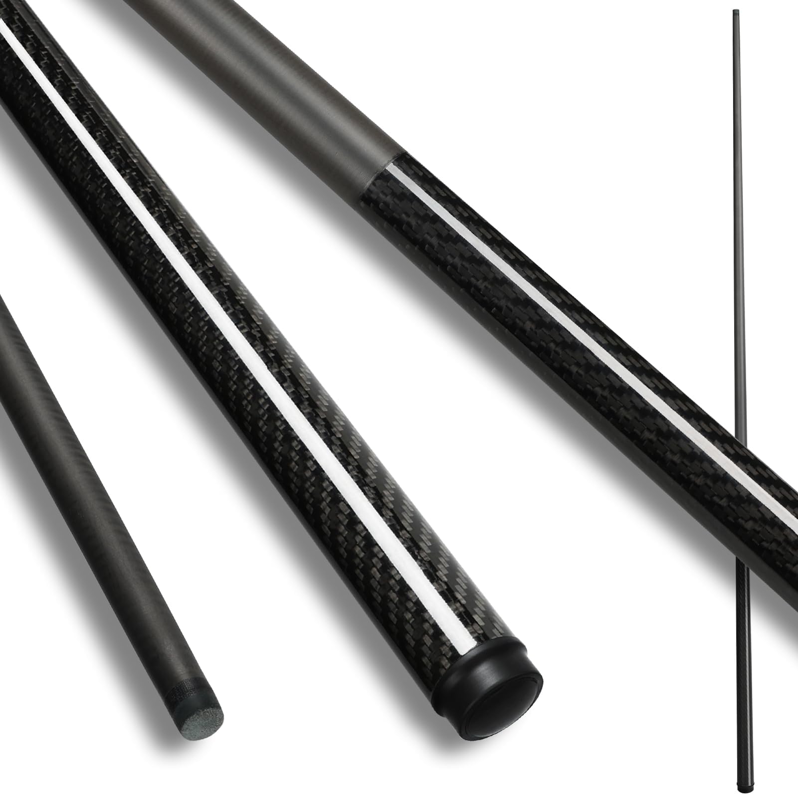 Kmise Carbon Fiber Pool Cue Stick - 12mm Tip 48-inch Pool Sticks, Shorty Billiard Cues Sticks, Pool Cues for Kids Adults Beginners Small Spaces House Bar Billiard Pool Tables