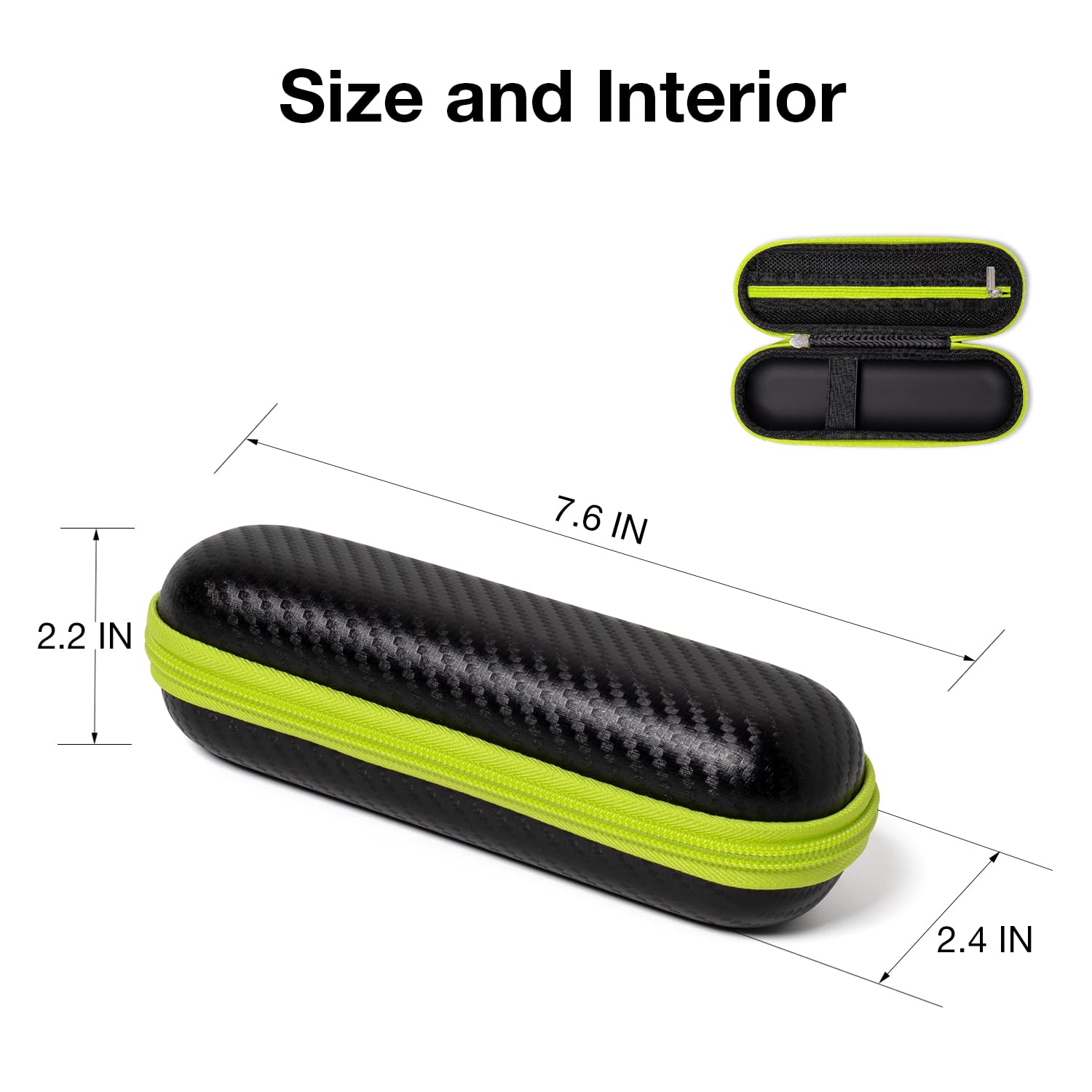 Nincha Custodia da Viaggio per Rifinitore e Rasoio Elettrico Ibrido adattata per Philips, Groomer per Viso + Corpo QP2724/90, QP2834/70, QP1924/70, QP6531/70, QP4631/90，Nero&Verde Lime