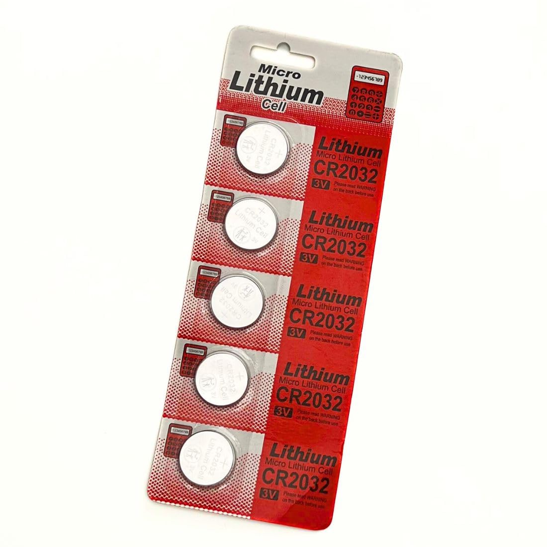 CR2032 3V Lithium Coin Cell Battery β Pack of 5 | Button Cell for Clocks, Remotes, Toys, Calculators, and Electronic Dev