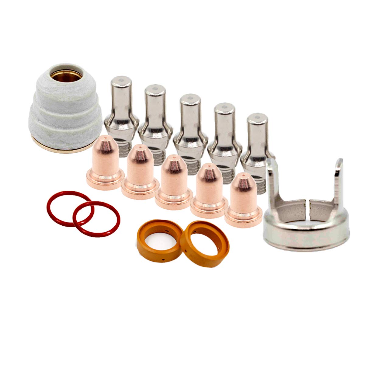 LC25 Torch Electrode Tip Cup Ring Kit fit Lincoln Electric Tomahawk 375 Plasma Cutter KP2842-1 KP2842-2 16pcs