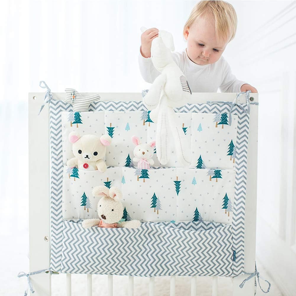 EMVANV Nursery Organiser Hanging, Nursery Baby Cot Tidy Organiser for
