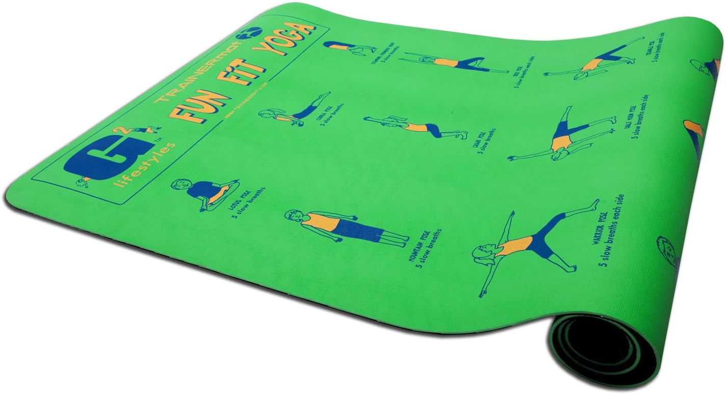 TRAINERmat 195012 for Kids Fun Fit Yoga Illustrated Exercise Mat with Animated DVD, Mats