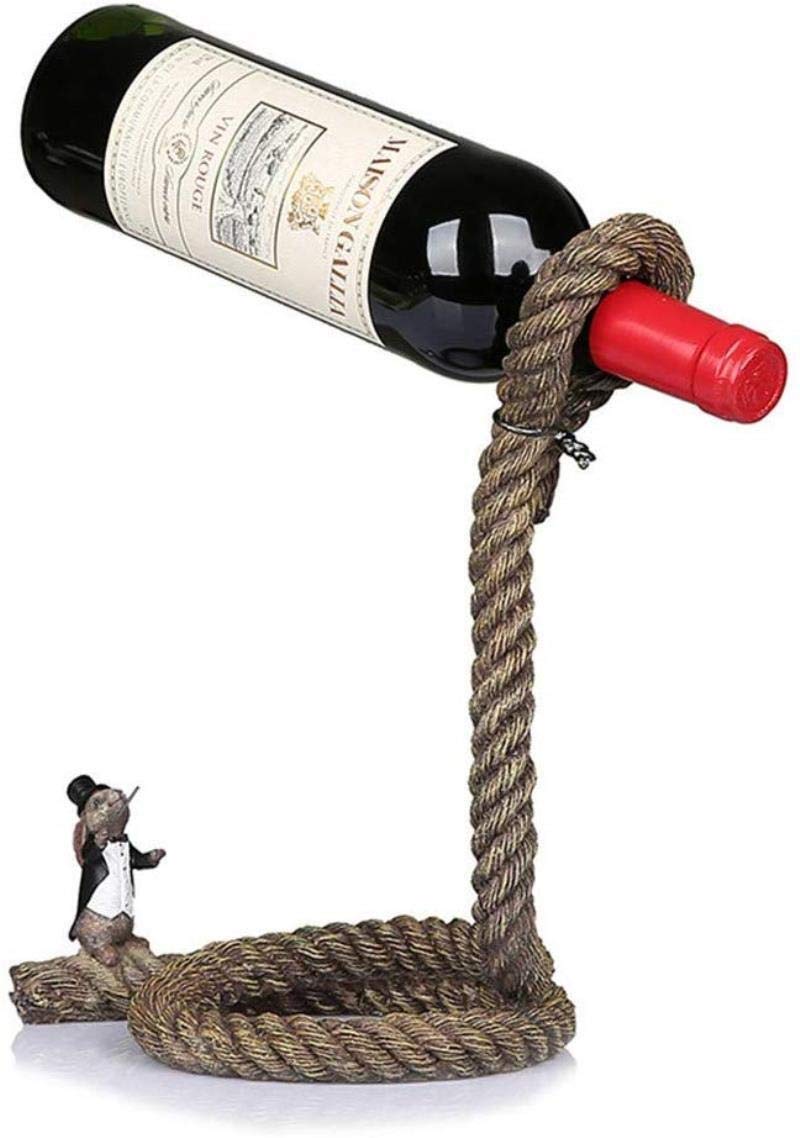Cadeau original casier à vin lapin en résine pour amateurs de vin