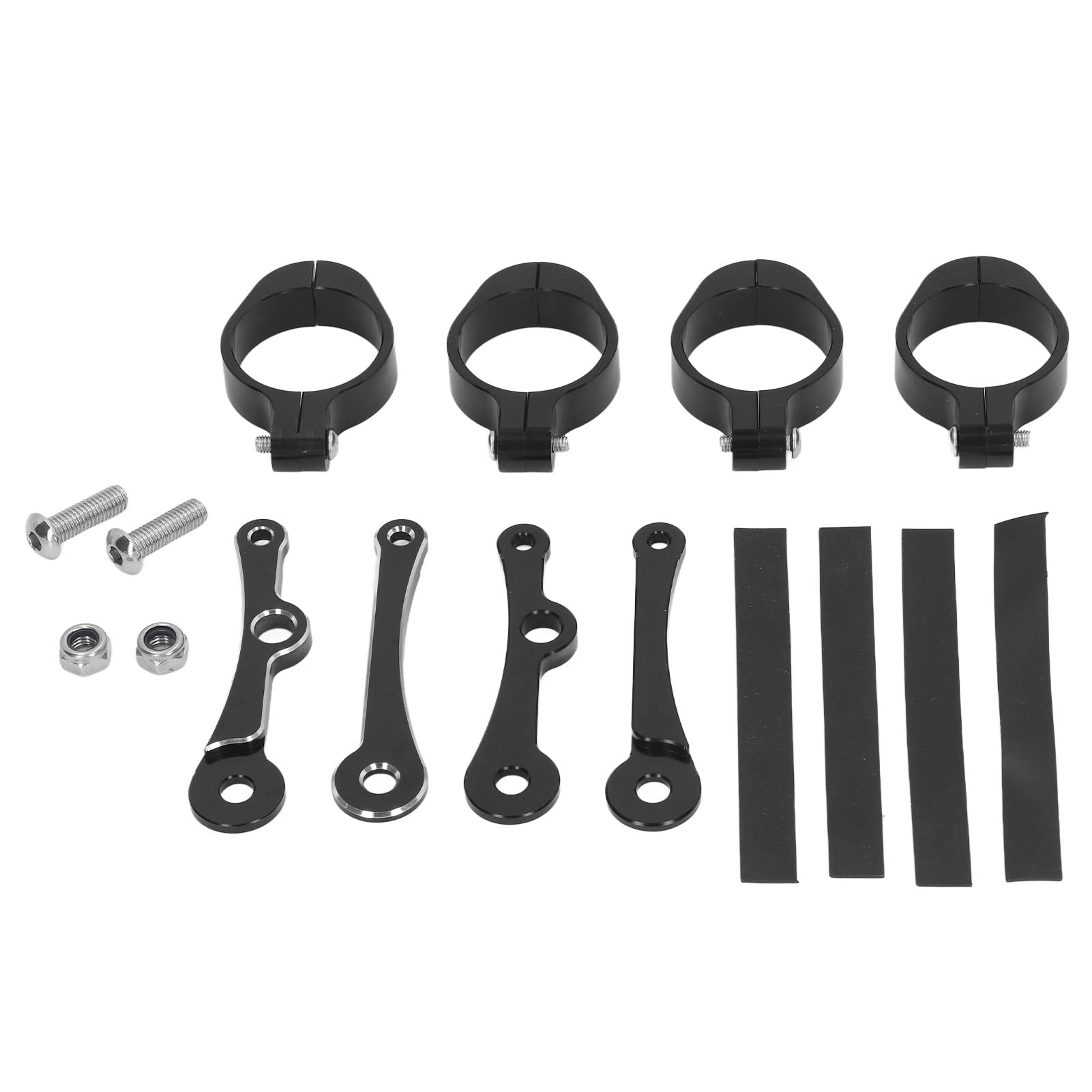 Support de montage de phare de moto réglable en aluminium noir 39mm-41mm Qqmora (Lot de 4)