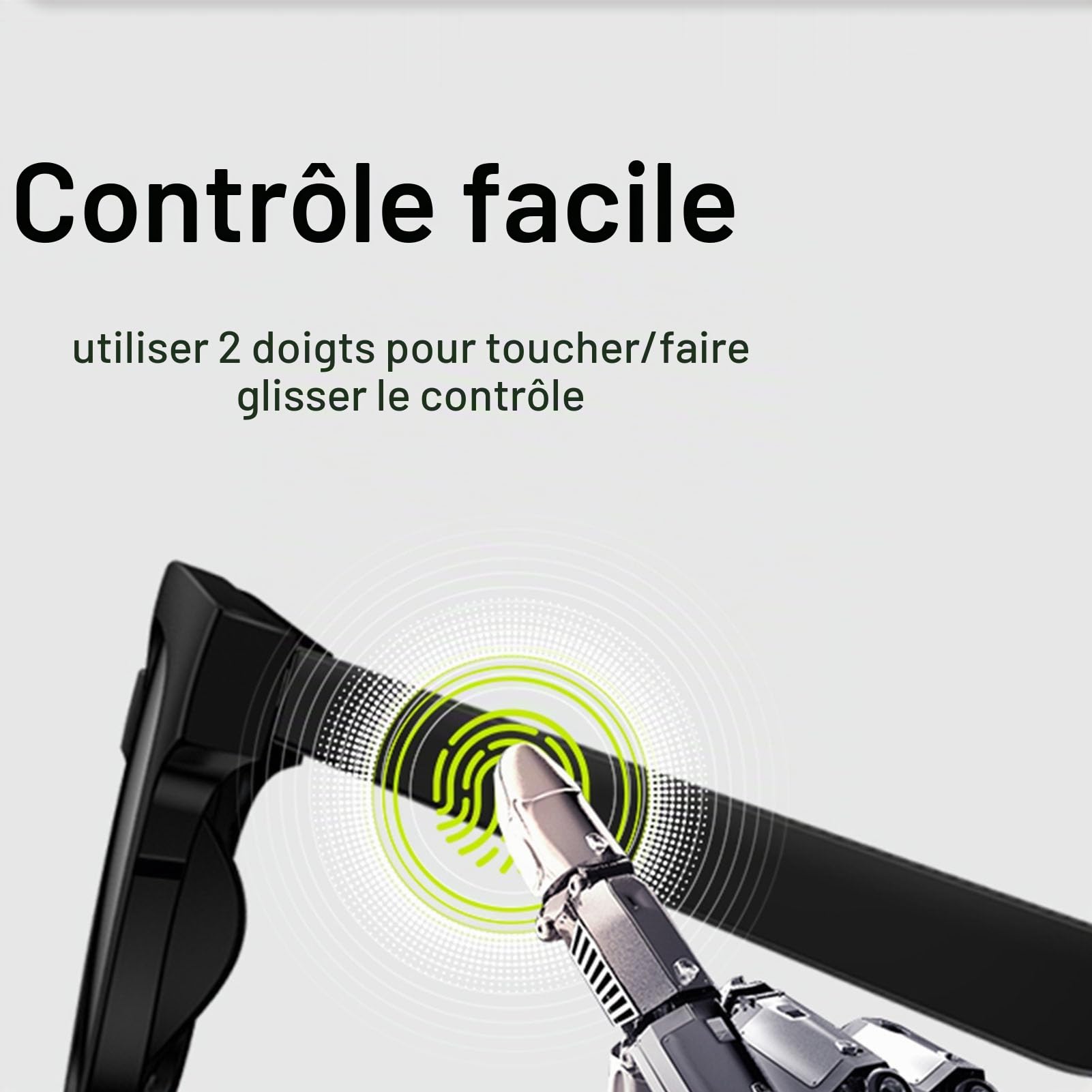 Lunettes Intelligentes, Lunettes de sans Fil IP5 étanches à Oreille Ouverte avec Deux Microphones, Commande Vocale BT 5.3, Lunettes Audio (Verres individuels)