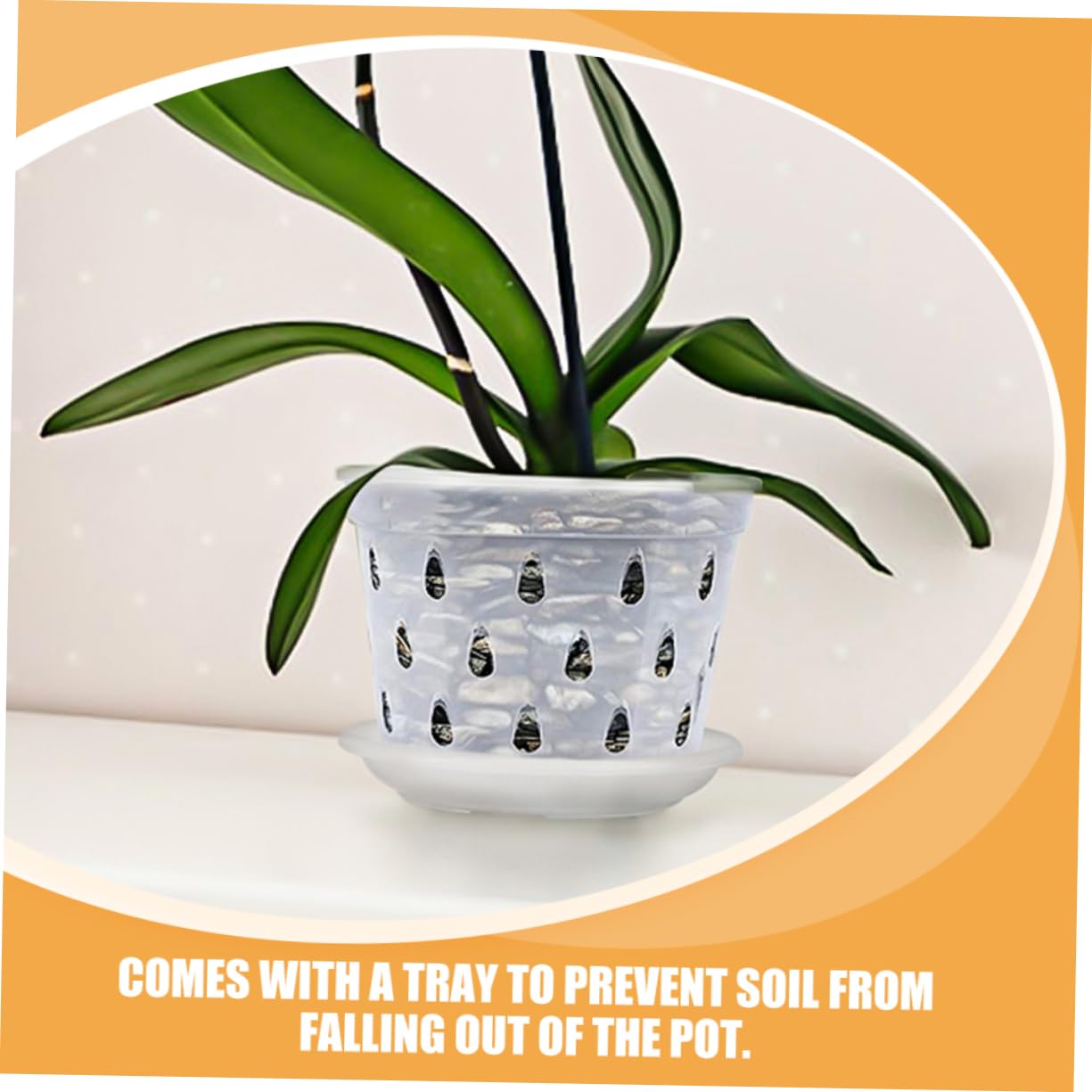 POPETPOP 15ensembles Pots à Orchidées Transparente avec Saucisses Plastique Pots Respirants à Drainage pour Plantes Orchidées Et