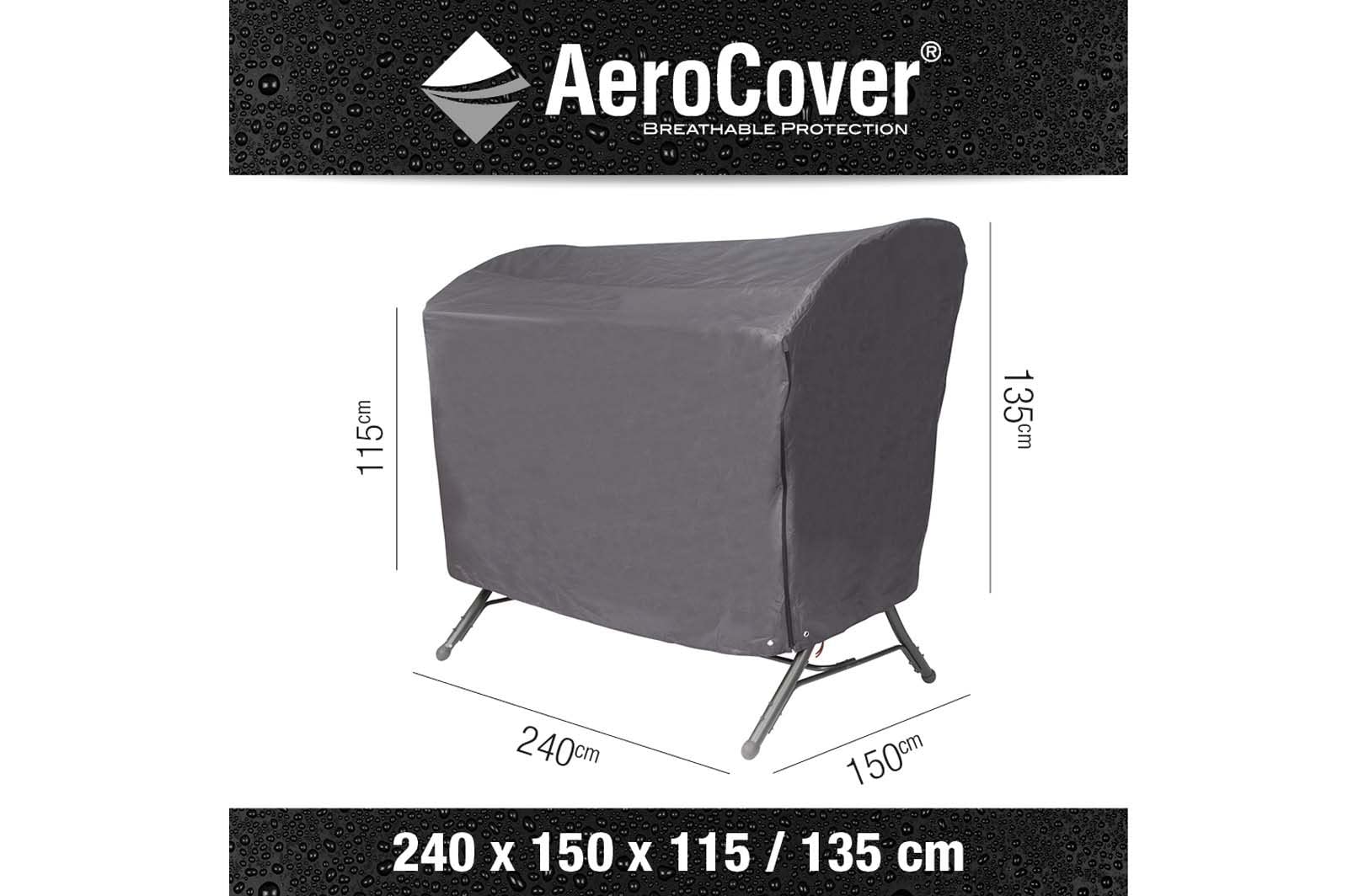 AeroCover Schutzhülle für Schaukeln, in anthrazit, aus Ripstop-Gewebe, 240 x 150 x 135/115 cm