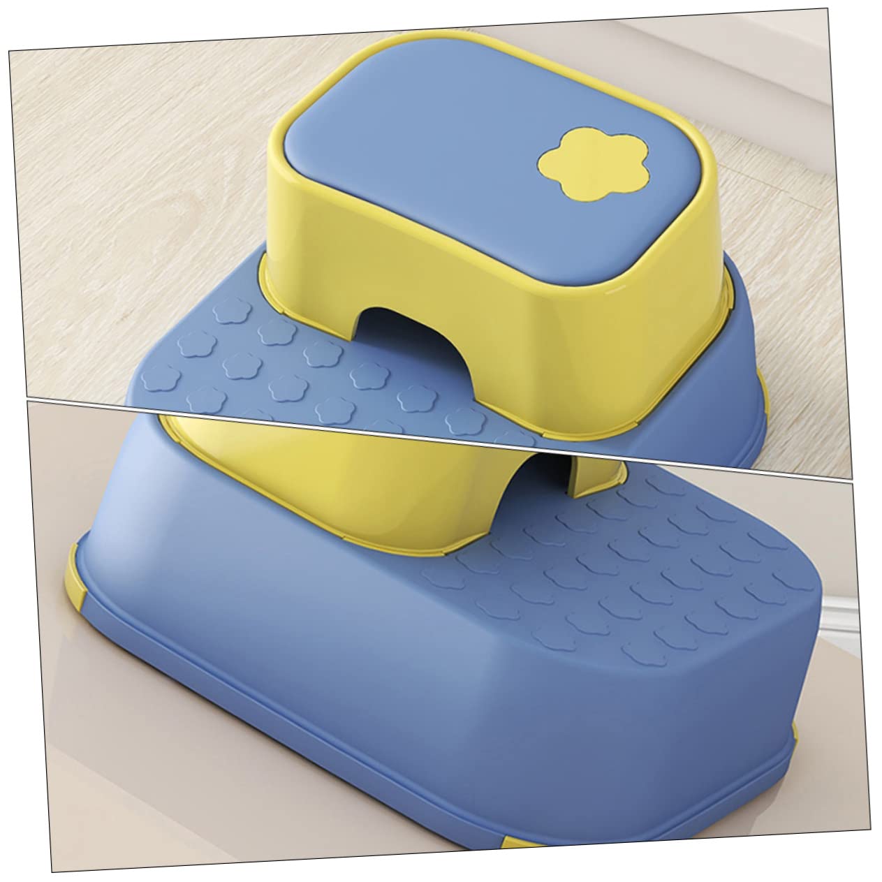 POPETPOP Infantil Antideslizante de Doble Escalón para Baño y Cocina Escalera de Seguridad para Cambiar Zapatos y Uso Hogar Diseño y Ligero