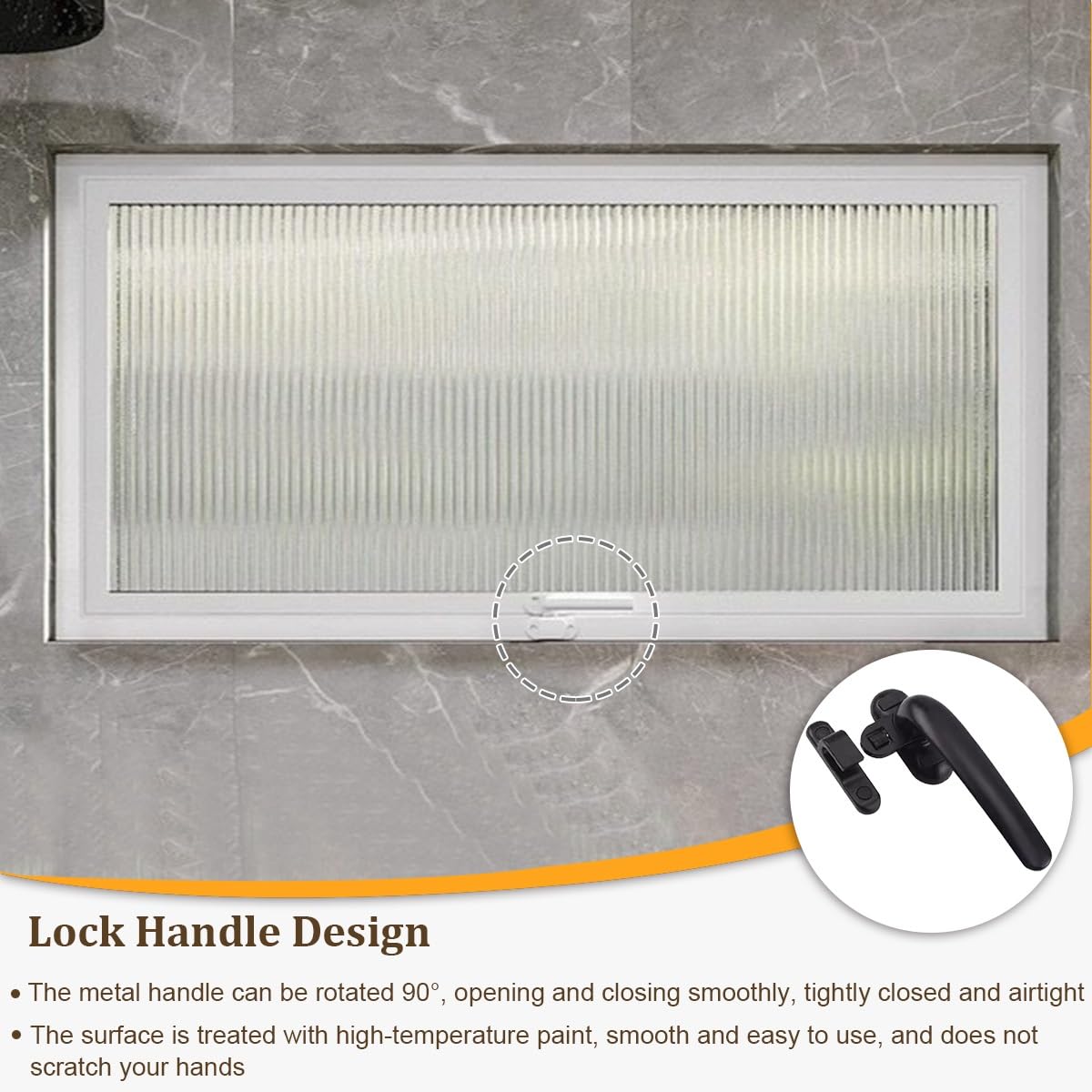Finestra Sopraluce Nera a Strisce per Casetta, Finestra Scorrevole Decorativa, Finestra di Ventilazione in Alluminio con Blocco 360°, per Pollai, Bagni, Garage, Seminterrati Personalizzati(Black-c,L80
